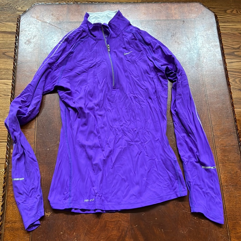 Womens Nike dry fit 1/4 zip pullover - small- purple